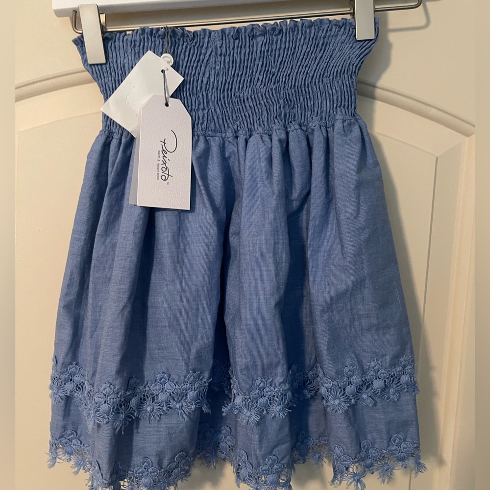 Peixoto
Belle Smocked Mini Skirt size small color blue